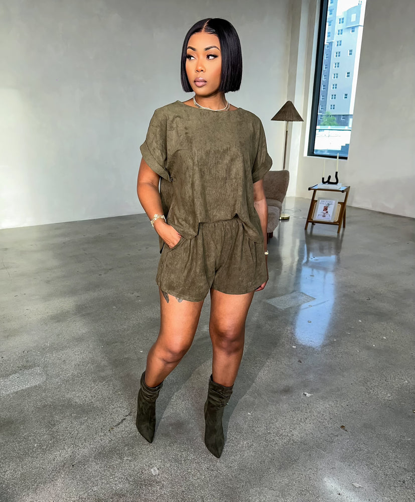 Autumn Shorts Set (Olive)
