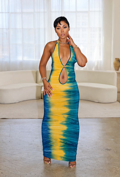 Ocean Sunsets Dress (Yellow)