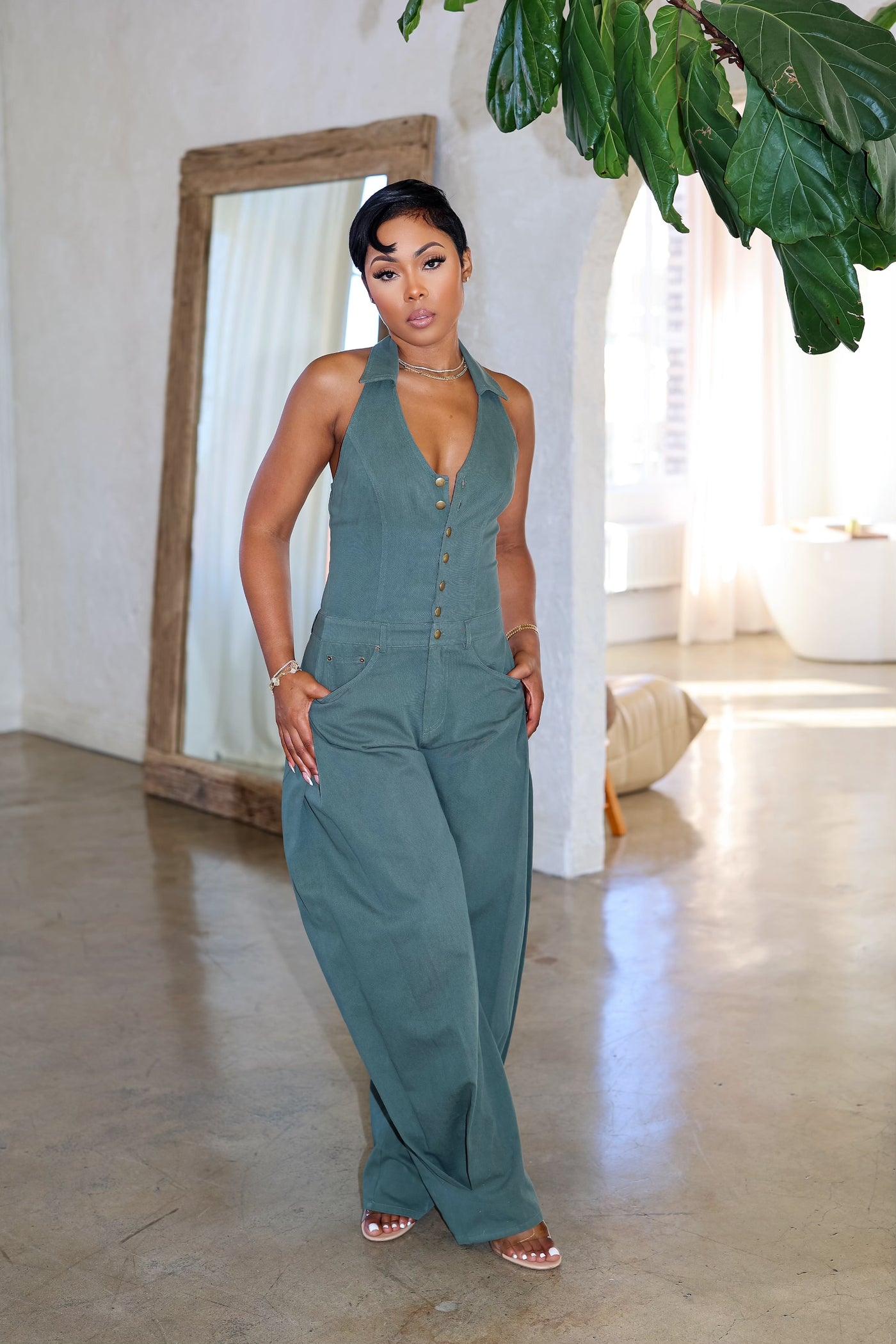 Jetsetter Babe Jumpsuit (Army Green)