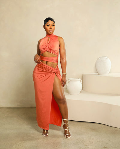 Eliza Skirt Set (Burnt Orange)