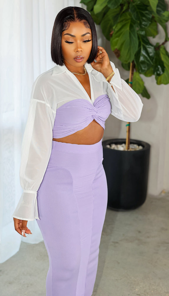 Bon Voyage Skirt Set (Lavender)