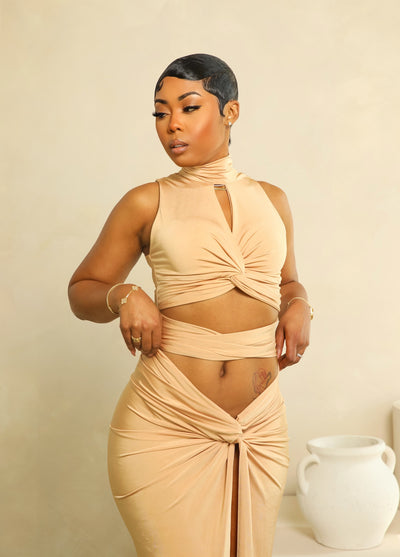 Eliza Skirt Set (Taupe)