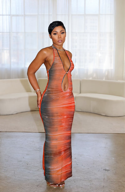 Ocean Sunsets Dress (Red)