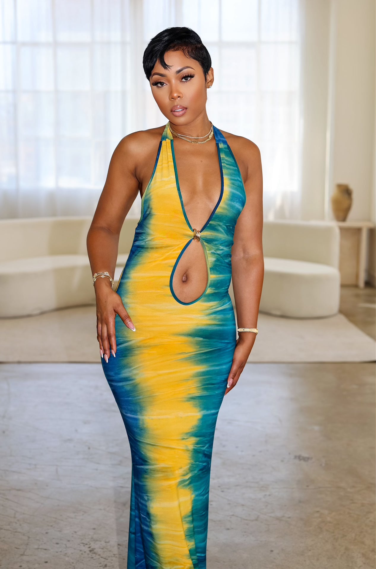 Ocean Sunsets Dress (Yellow)