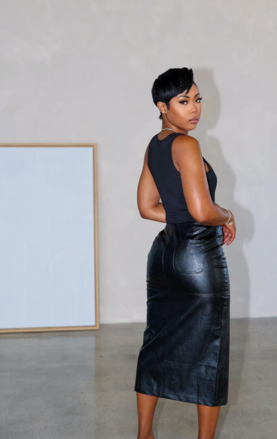 Pretty & Paid Midi Skirt (Black)