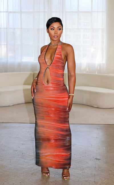 Ocean Sunsets Dress (Red)