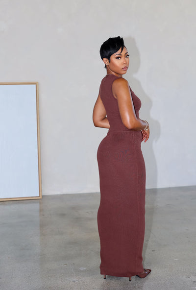 Power Trip Skirt Set (Brown)