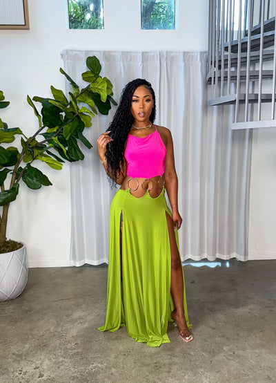 Mamacita Dress (Fuchsia/Lime)