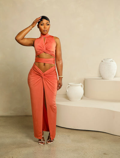 Eliza Skirt Set (Burnt Orange)