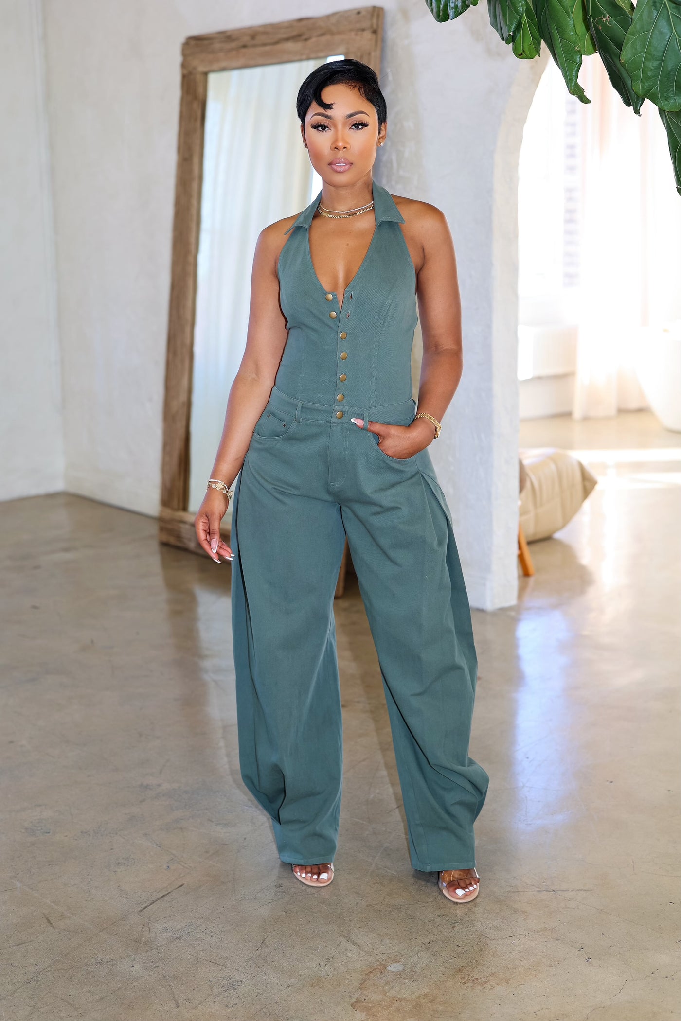 Jetsetter Babe Jumpsuit (Army Green)