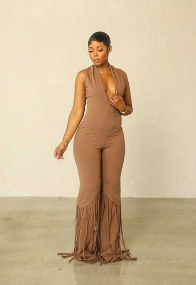 Let Me Pop Out Jumpsuit (Taupe)