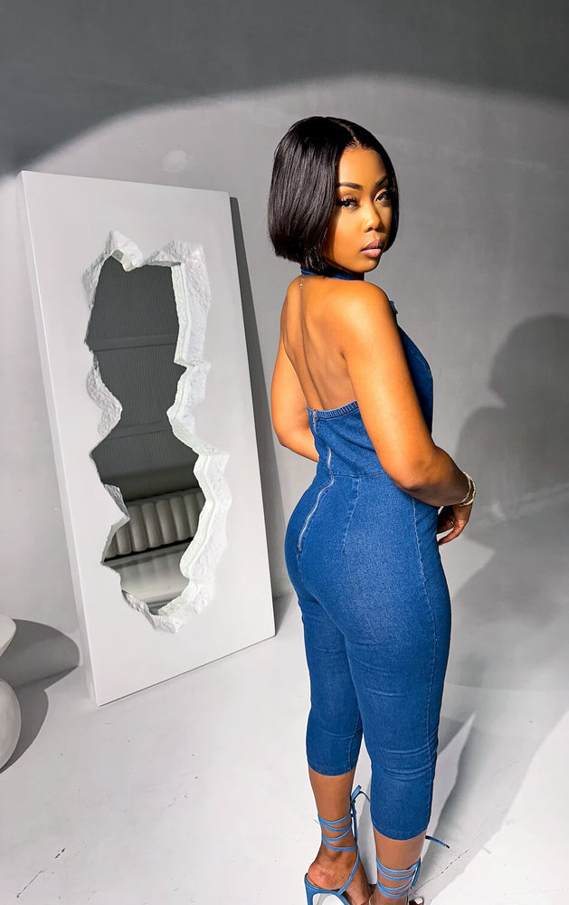 Devine Denim Jumpsuit (Dark Denim)