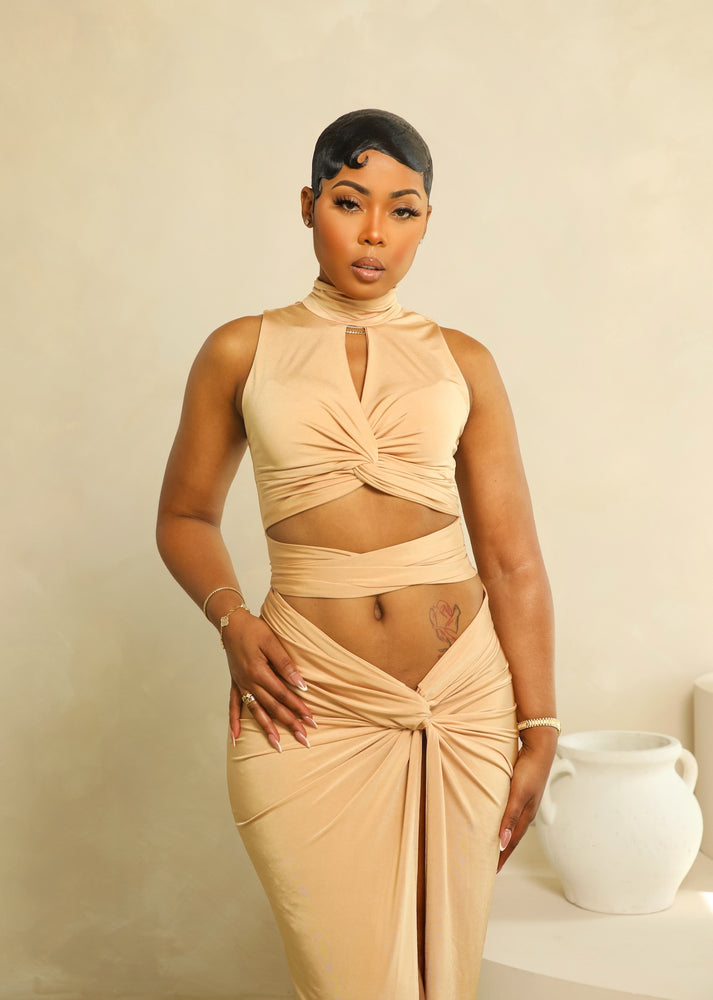 Eliza Skirt Set (Taupe)