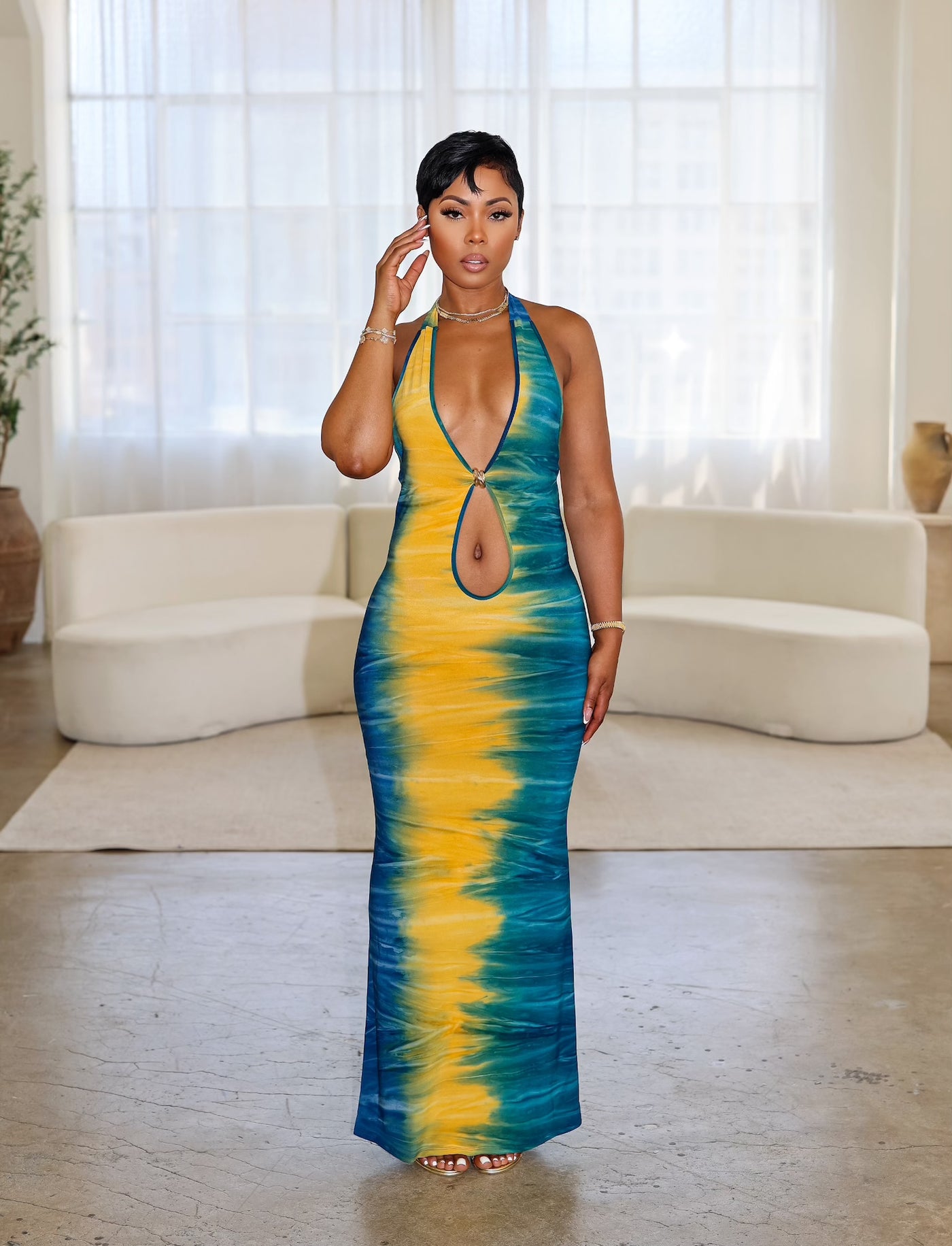 Ocean Sunsets Dress (Yellow)
