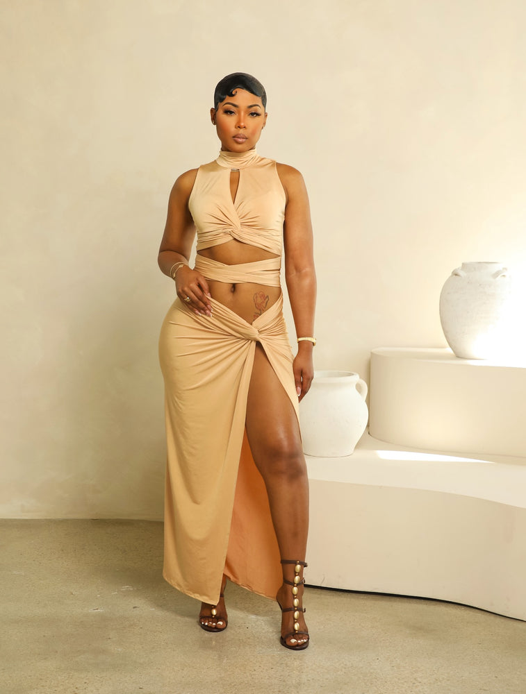 Eliza Skirt Set (Taupe)