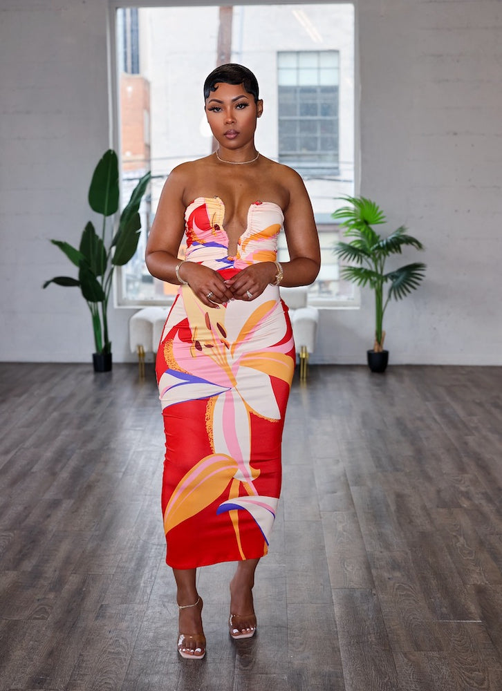 Pardon My Pretty Midi Dress (Red)