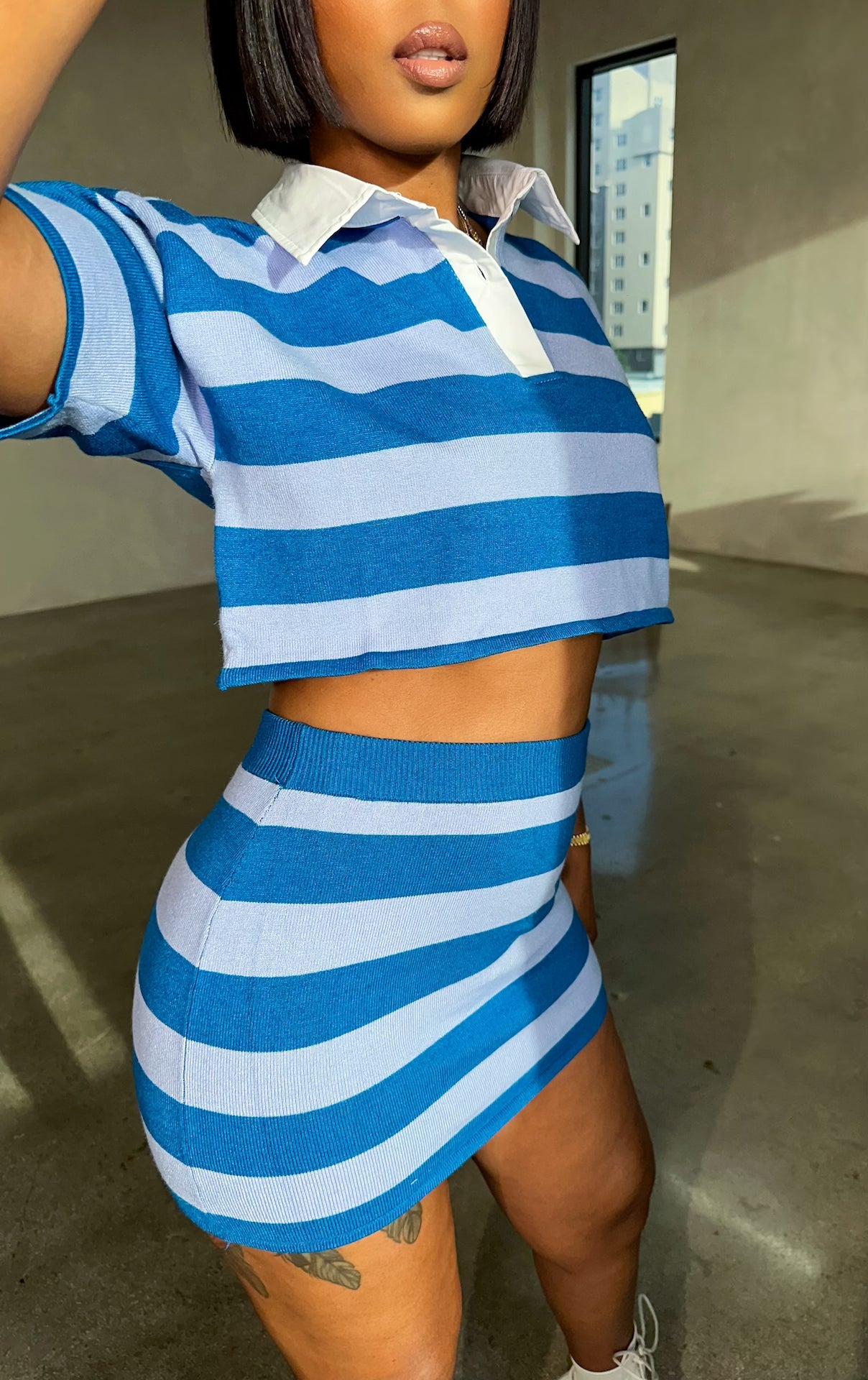 Marco Polo Skirt Set (Blue/Teal)