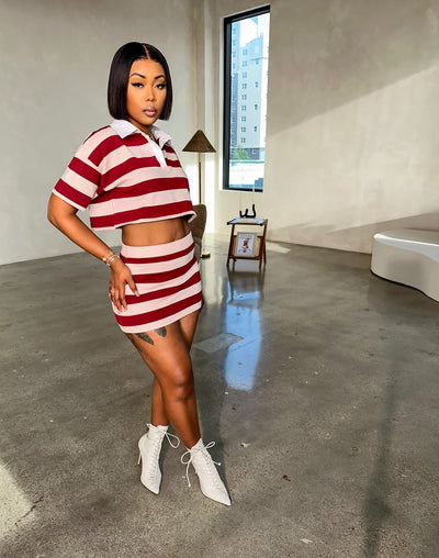 Marco Polo Skirt Set (Burgundy)