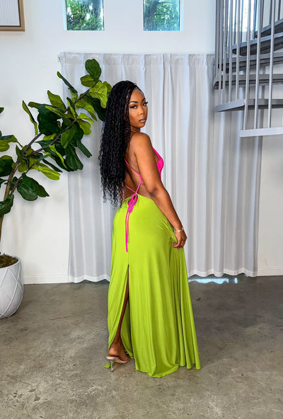 Mamacita Dress (Fuchsia/Lime)