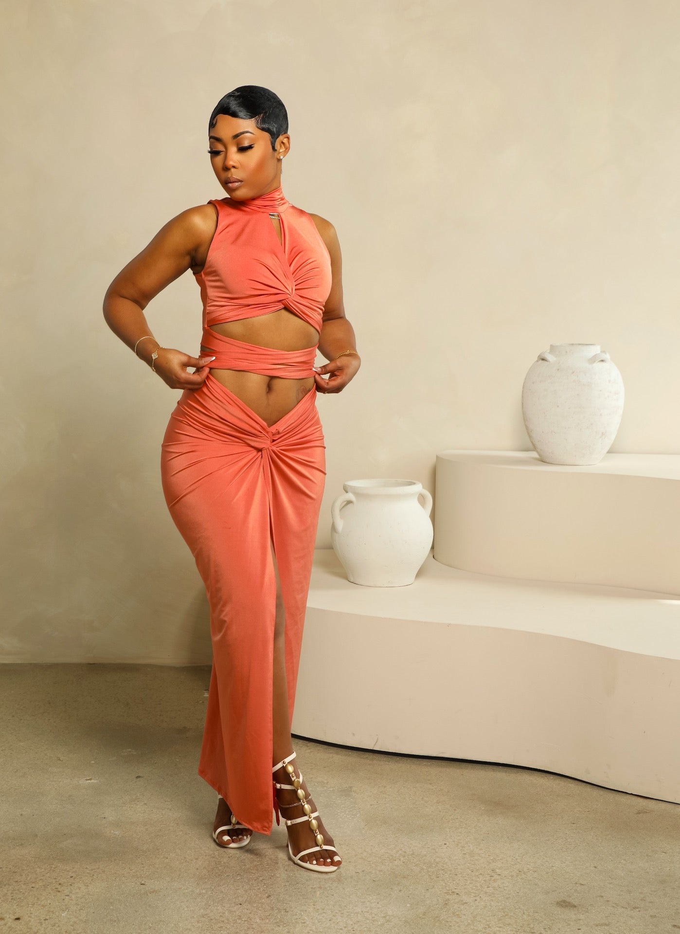 Eliza Skirt Set (Burnt Orange)