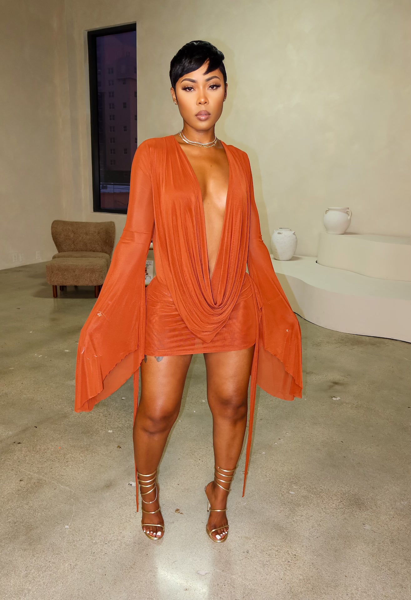 Love Jones Mini Dress (Brown)