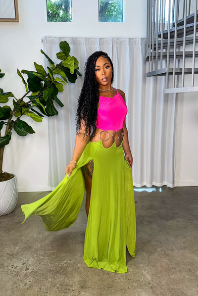 Mamacita Dress (Fuchsia/Lime)