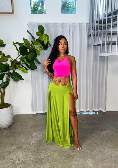 Mamacita Dress (Fuchsia/Lime)