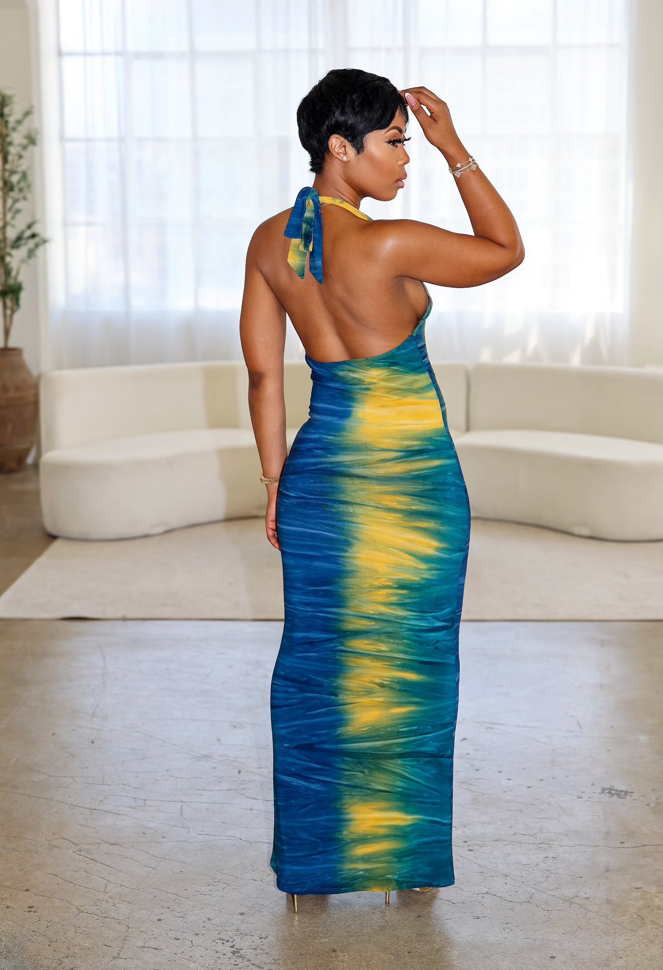 Ocean Sunsets Dress (Yellow)