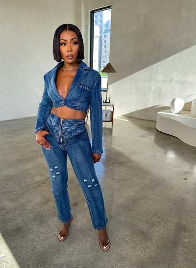 Material Gworl Denim Set