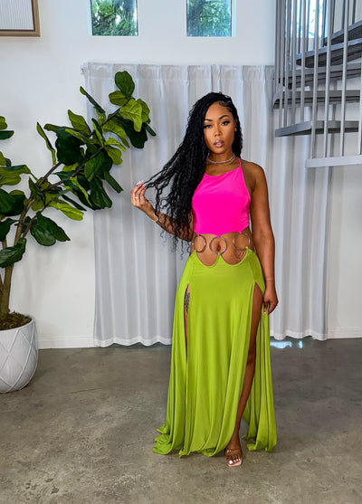 Mamacita Dress (Fuchsia/Lime)