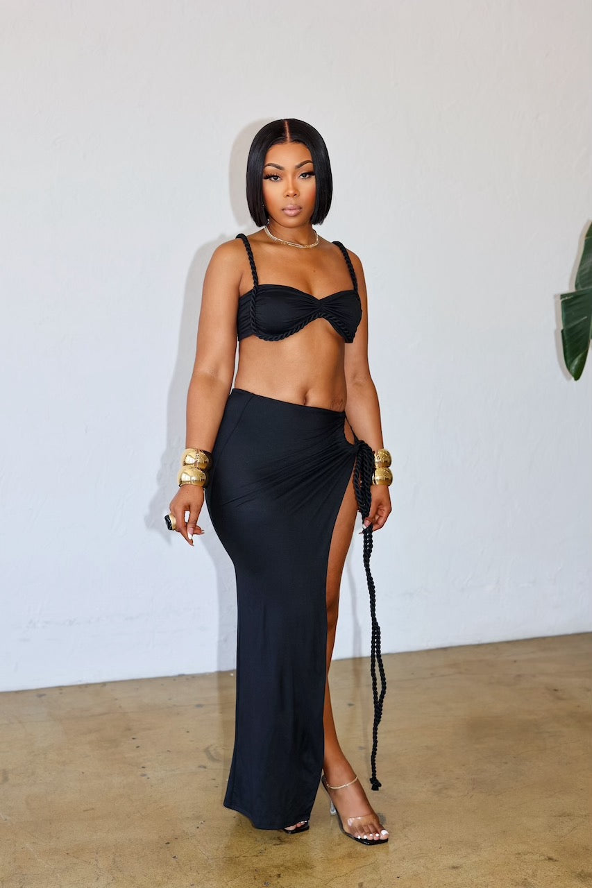 Sail Me Away Skirt Set (Black)