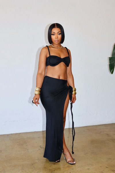 Sail Me Away Skirt Set (Black)