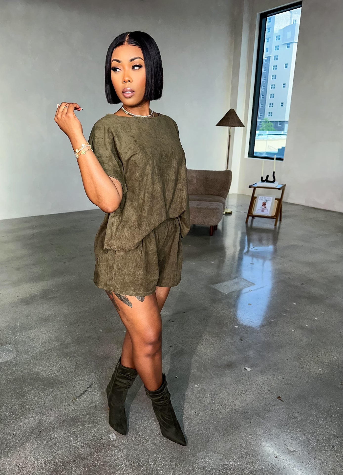 Autumn Shorts Set (Olive)