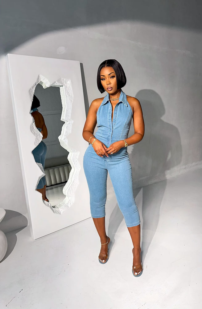 Devine Denim Jumpsuit (Light Denim)
