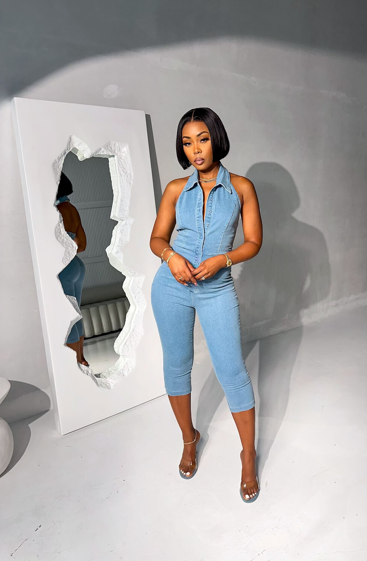 Devine Denim Jumpsuit (Light Denim)