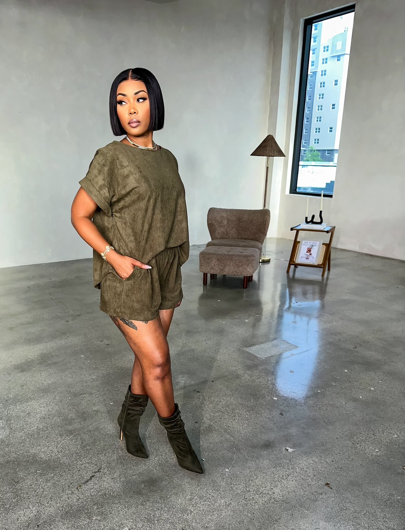 Autumn Shorts Set (Olive)