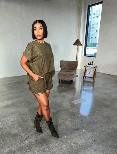 Autumn Shorts Set (Olive)