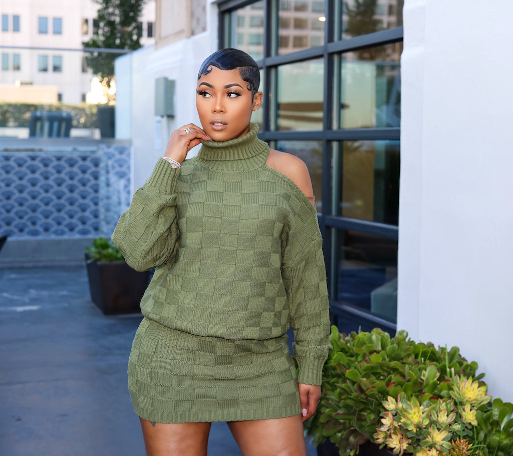 Noelle Skirt Set (Olive)