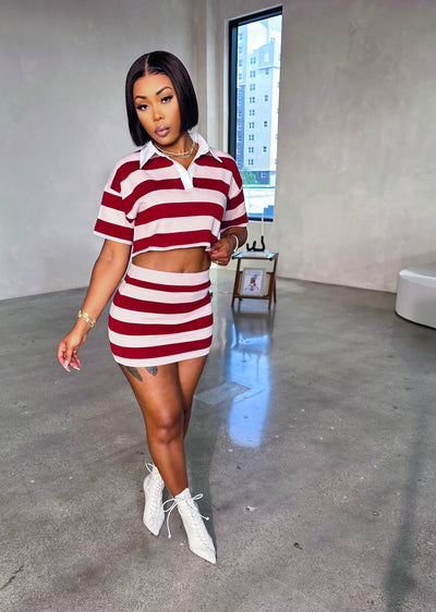 Marco Polo Skirt Set (Burgundy)