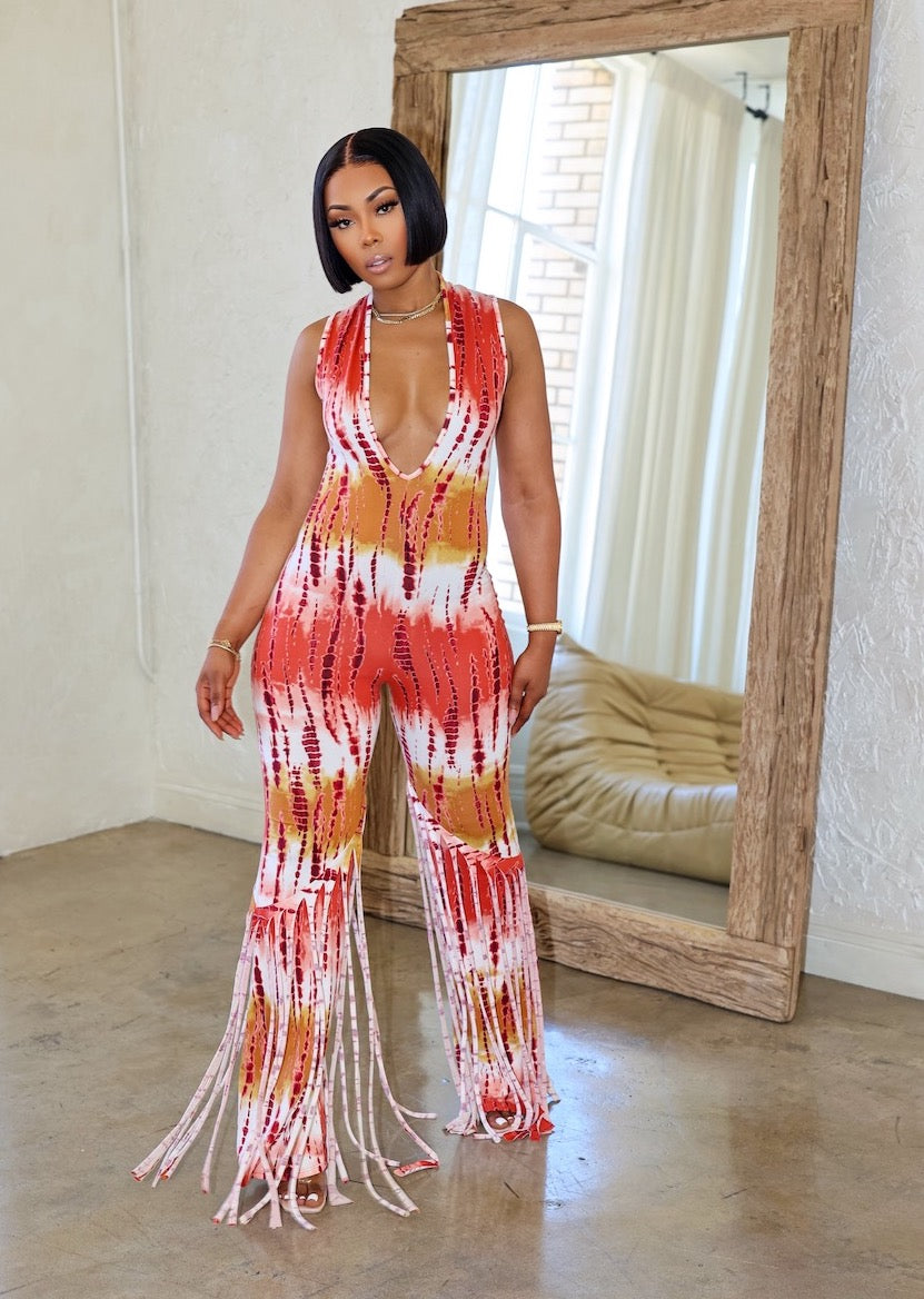 Vibrant Thang Jumpsuit (Red/Rust)