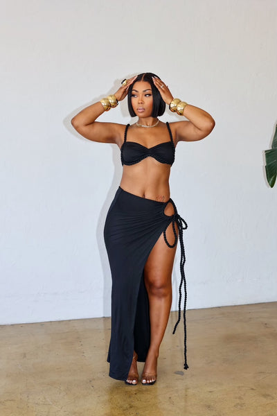 Sail Me Away Skirt Set (Black)