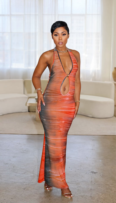 Ocean Sunsets Dress (Red)