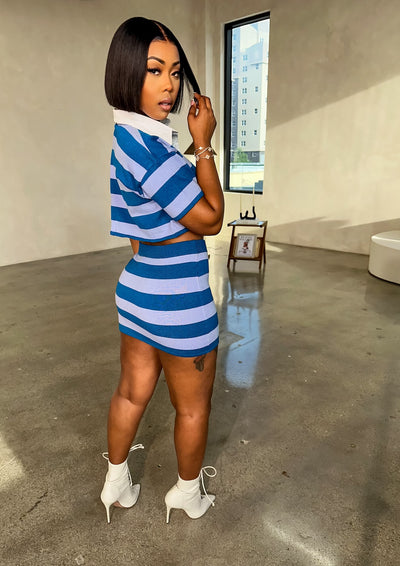 Marco Polo Skirt Set (Blue/Teal)