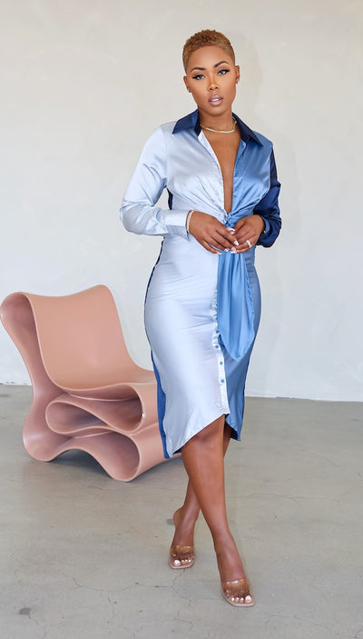 The Fab Life Midi Dress (Blue)