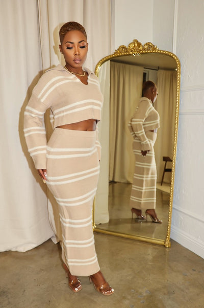Chantel Skirt Set (Taupe)