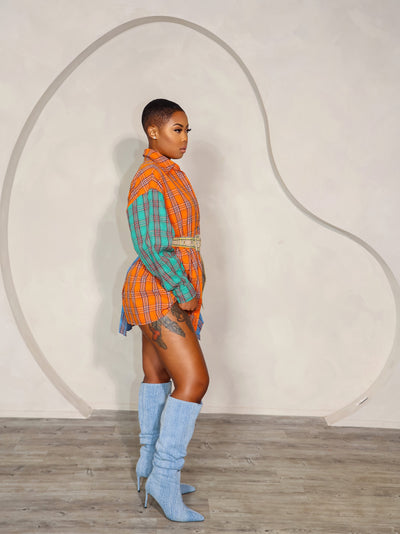 Mixed Feelings Dress (Orange Multi)