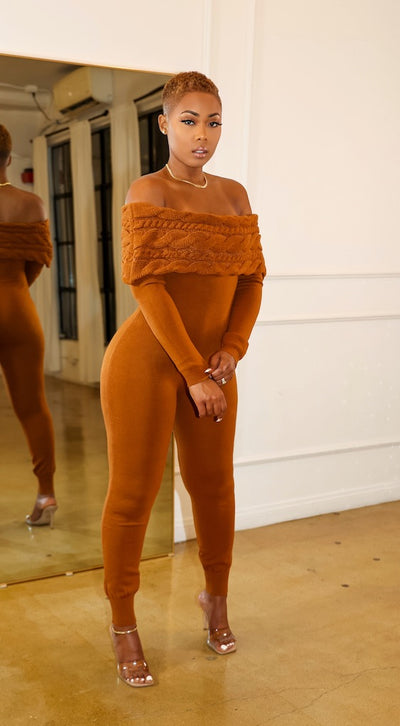 Fall's Favorite Jumpsuit (Camel)