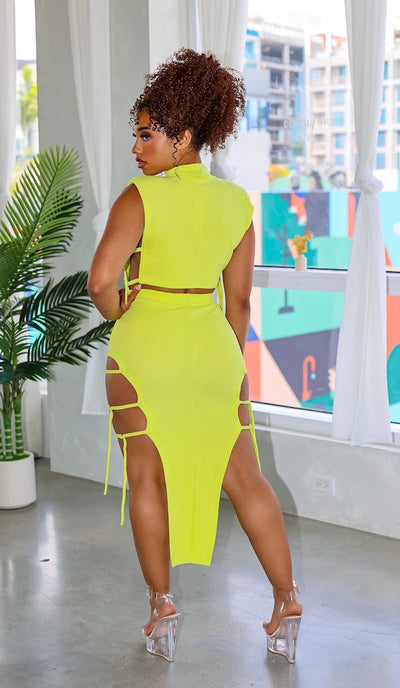 Bodied That Skirt Set (Lime)