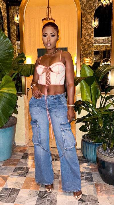 Cassie Top (Mauve/White)