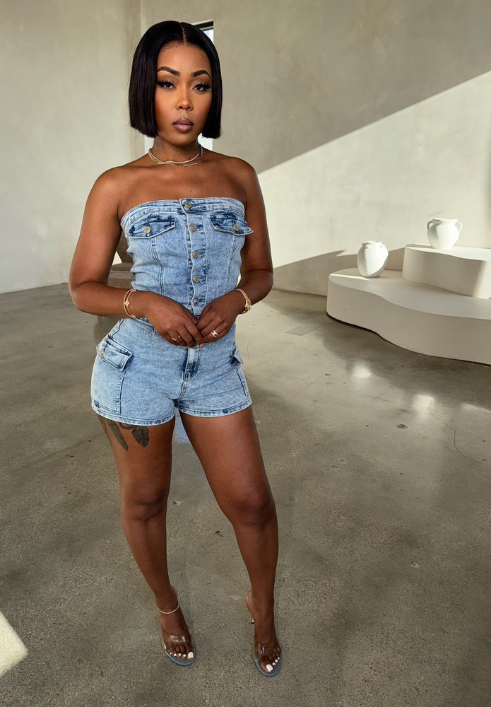 Prototype Romper (Light Denim)